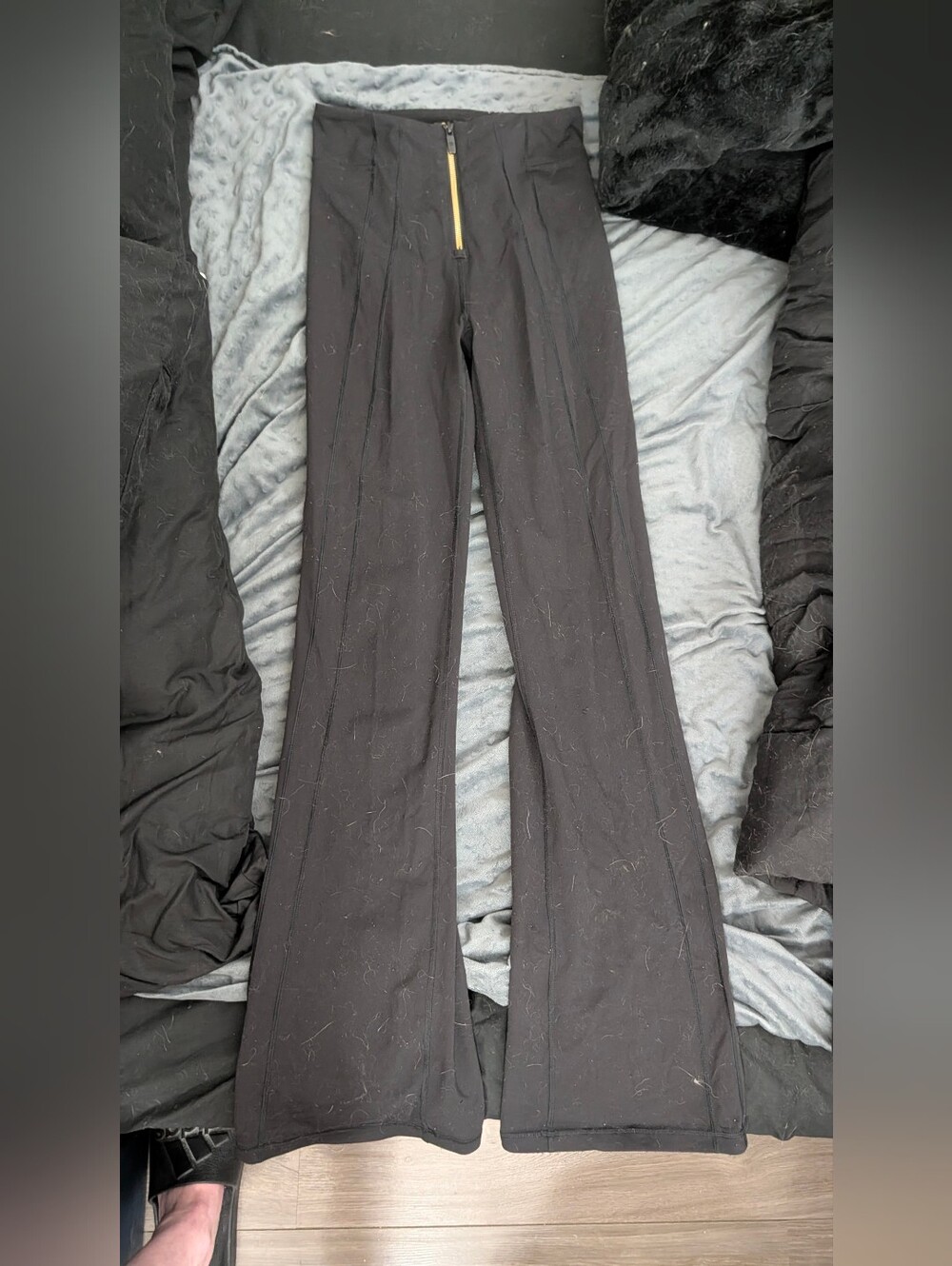 Black Define Flares With Front Zipper Size 4